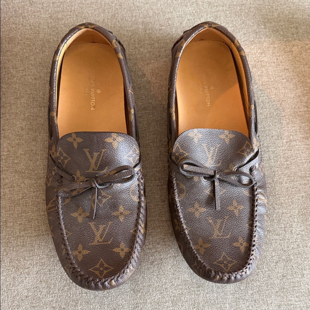 Brand New- Louis Vuitton Dark Brown Monogram Slip-Ons